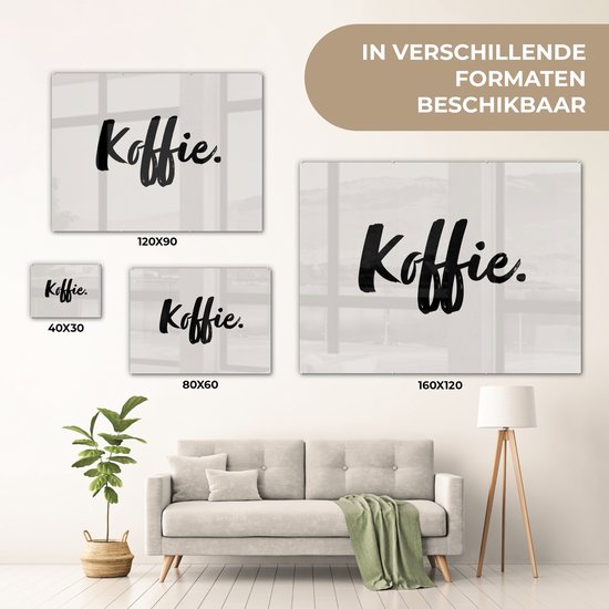 MuchoWow® Peinture sur verre - Café - Taupe - Citation - 120x90 cm - Peintures sur verre acrylique - Photo sur Glas