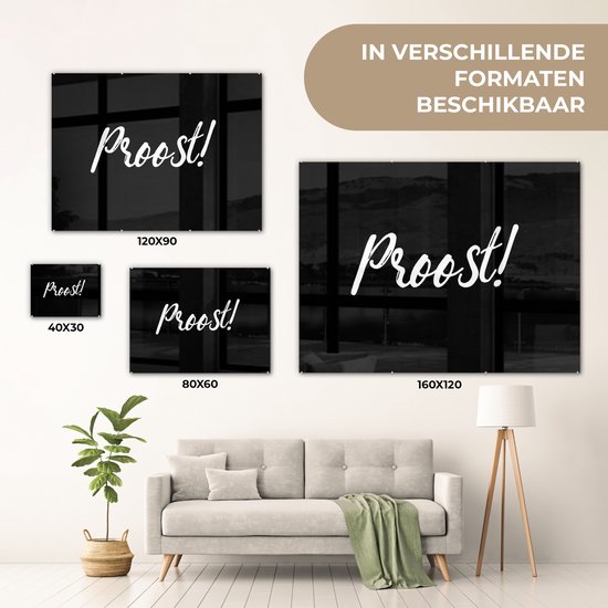 MuchoWow® Peinture sur verre 160x120 cm - Peinture sur verre - Citations - À votre santé ! - Dictons - Boissons - Photo sur verre acrylique - Peintures