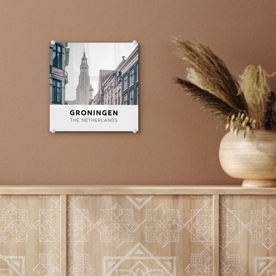 MuchoWow® Peinture sur Verre - Nederland - Groningen - Tour - 20x20 cm - Peintures sur Verre Acrylique - Photo sur Glas