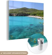 MuchoWow® Glasschilderij 20x20 cm - Schilderij acrylglas - Strand - Curaçao - Eiland - Foto op glas - Schilderijen
