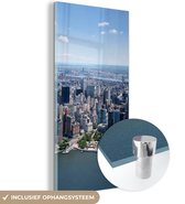 MuchoWow® Glasschilderij 40x80 cm - Schilderij acrylglas - New York - USA - Skyline - Foto op glas - Schilderijen