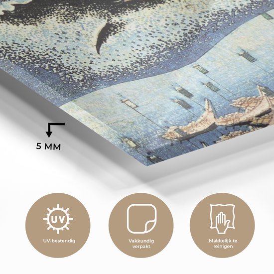 MuchoWow® Peinture sur verre 80x40 cm - Peinture acrylique sur verre - Une baleine à Goto - Peinture de Katsushika Hokusai - Photo sur verre - Peintures