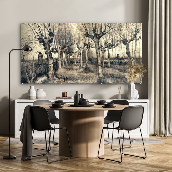 MuchoWow® Peinture sur verre 160x80 cm - Peinture sur verre acrylique - Bouleau Pollard - Vincent van Gogh - Photo sur verre - Peintures