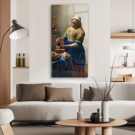 Peinture sur Verre - La Laitière - Johannes Vermeer - 60x120 cm - Peintures sur Verre Peintures - Photo sur Glas