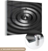 MuchoWow® Glasschilderij 40x30 cm - Schilderij acrylglas - Een illustratie van een chocoladedruppel - zwart wit - Foto op glas - Schilderijen