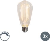 Calex Set van 3 E27 dimbare LED filament lamp ST64 4W 350LM 2300K