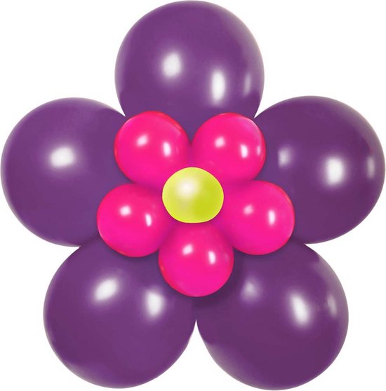 Set de ballons Fleur Violet / rose