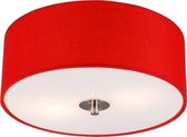 QAZQA drum - Moderne Plafondlamp - 2 lichts - Ø 300 mm - Rood -  Woonkamer | Slaapkamer | Keuken