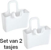 Koziol set mini tasjes voor aan een glas Lilli - Set van 2: wit