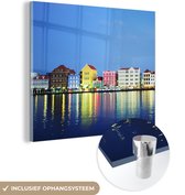 Peinture sur Verre - Curaçao - Skyline - Willemstad - 20x20 cm - Peintures sur Verre Peintures - Photo sur Glas