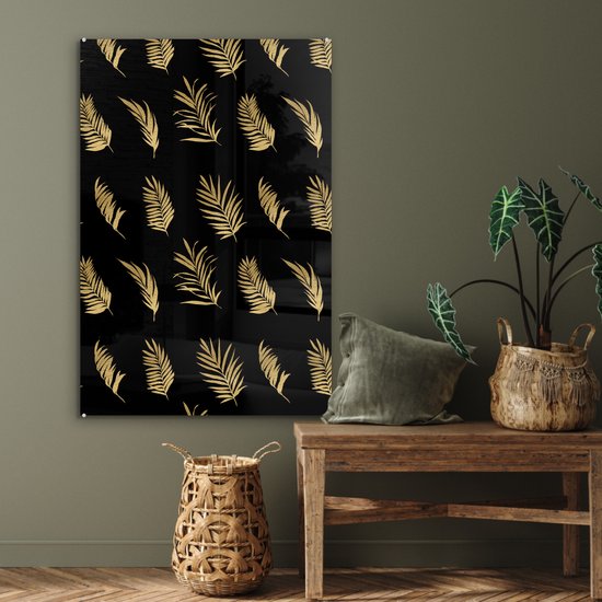 Peintures sur verre - Tropical - Or - Feuille - 60x90 cm - Peintures Plexiglas