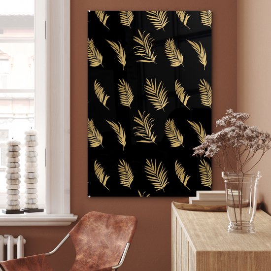Peintures sur verre - Tropical - Or - Feuille - 60x90 cm - Peintures Plexiglas