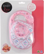 Bavoirs Johntoy Baby Rose Rose 2 pièces