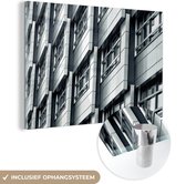 Image en noir et blanc d'un immeuble en plexiglas Almere 120x80 cm - Tirage photo sur verre (décoration murale plexiglas)