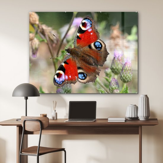 Peinture sur Verre - Papillon Paon - 120x90 cm - Peintures sur Verre Peintures - Photo sur Glas