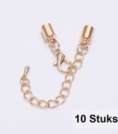 Karabijnsluiting met armband of ketting sluiting/connector - Sieraden maken - 10 stuks - 3mm - Rose-Goudkleurig
