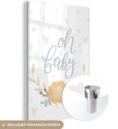 MuchoWow® Peinture sur verre 120x180 cm - Peinture sur verre acrylique - Bébé - Citation - Enfants - Garçons - Filles - Bébé - Kids - Photo sur verre - Peintures