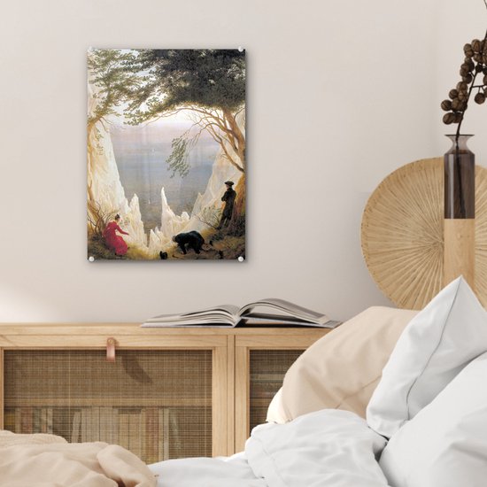 MuchoWow® Peinture sur Verre - Falaises de Craie sur Rügen - Peinture de Caspar David Friedrich - 30x40 cm - Peintures sur Verre Acrylique - Photo sur Glas