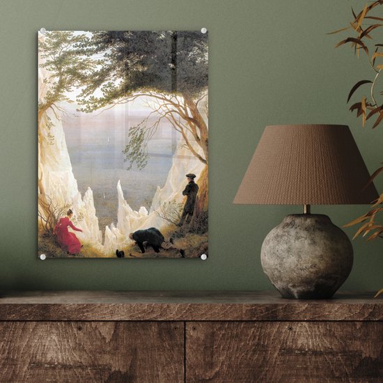 MuchoWow® Peinture sur Verre - Falaises de Craie sur Rügen - Peinture de Caspar David Friedrich - 30x40 cm - Peintures sur Verre Acrylique - Photo sur Glas