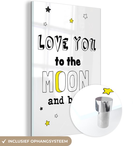 Prachtig cadeau voor partner - Love you to the moon and back wit 80x120 cm