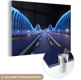 MuchoWow® Glasschilderij 30x20 cm - Schilderij acrylglas - De Meydan brug in de Verenigde Arabische Emiraten - Foto op glas - Schilderijen
