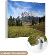 MuchoWow® Glasschilderij 120x90 cm - Schilderij acrylglas - Zugspitze berg in Oostenrijk - Foto op glas - Schilderijen