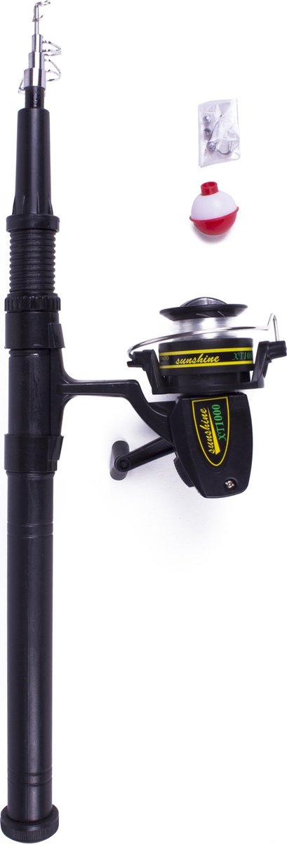 Hengelset - Werphengel - 3 Haken - 3 Loodjes - 1 Dobber - Glasvezel + ABS - 165 CM Hengel - 40 Cm Ingeschoven van Merkloos — afbeelding 2