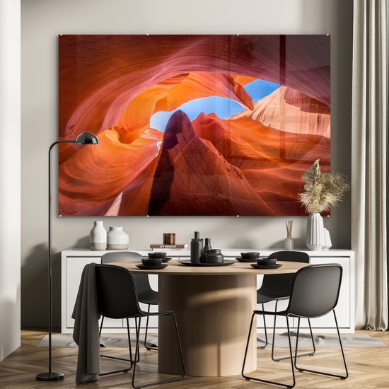 MuchoWow® Peinture sur verre 180x120 cm - Peinture sur verre - Formations rocheuses dans l'Antelope Canyon - Photo sur verre acrylique - Peintures