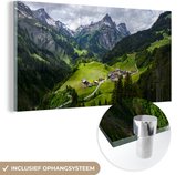 MuchoWow® Glasschilderij 160x80 cm - Schilderij acrylglas - Bergen in Oostenrijk - Foto op glas - Schilderijen