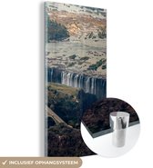 MuchoWow® Glasschilderij 20x40 cm - Schilderij acrylglas - De Victoria watervallen - Foto op glas - Schilderijen