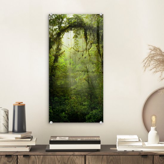 Peinture sur verre - Les rayons du soleil glissent à travers la canopée tropicale - 20x40 cm - Peintures sur Verre Peintures - Photo sur Glas