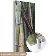 MuchoWow® Glasschilderij 20x40 cm - Schilderij acrylglas - Vele soorten bamboe in het Bamboebos van Arashiyama in Japan - Foto op glas - Schilderijen