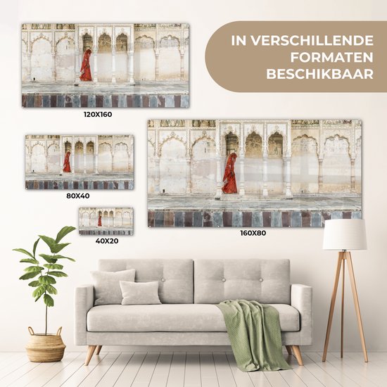 MuchoWow® Peinture sur verre 40x20 cm - Peinture sur verre acrylique - Monastères en Inde - Photo sur verre - Peintures