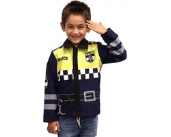 Politiejas met Lange Mouw - DeQube - Verkleedkleding Politie - 3-6 Jaar