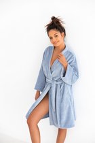Sensis Badjas Femme Bamboe Katoen | Robe de chambre pour dames | Trou L/XL