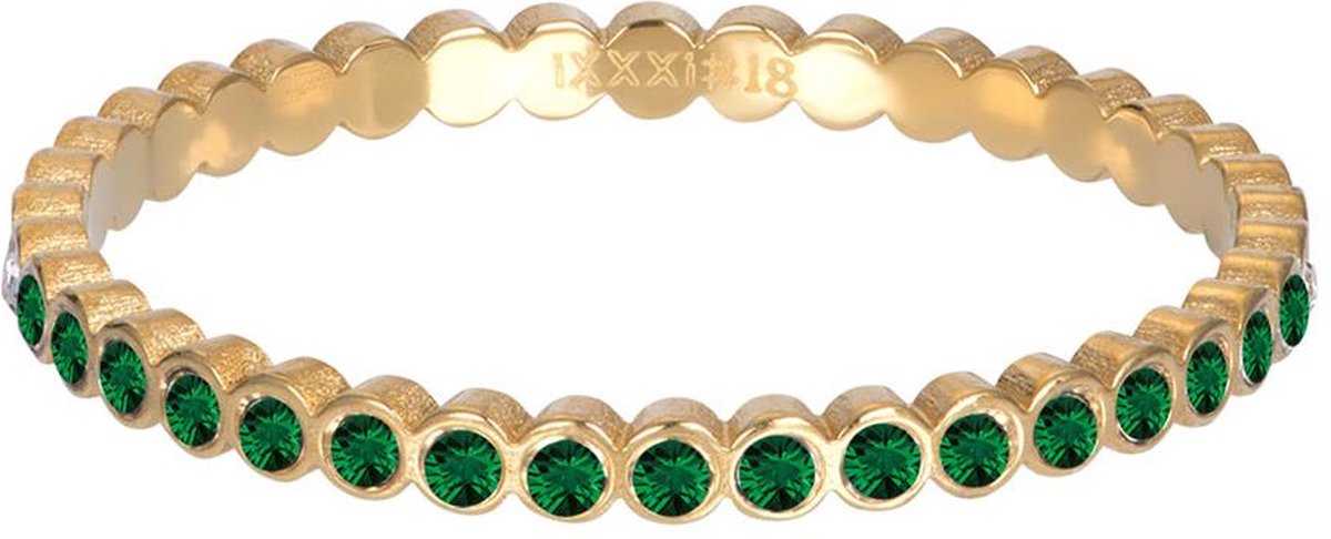 Small Circle Stone Emerald - iXXXi - Vulring 2 mm - Goud