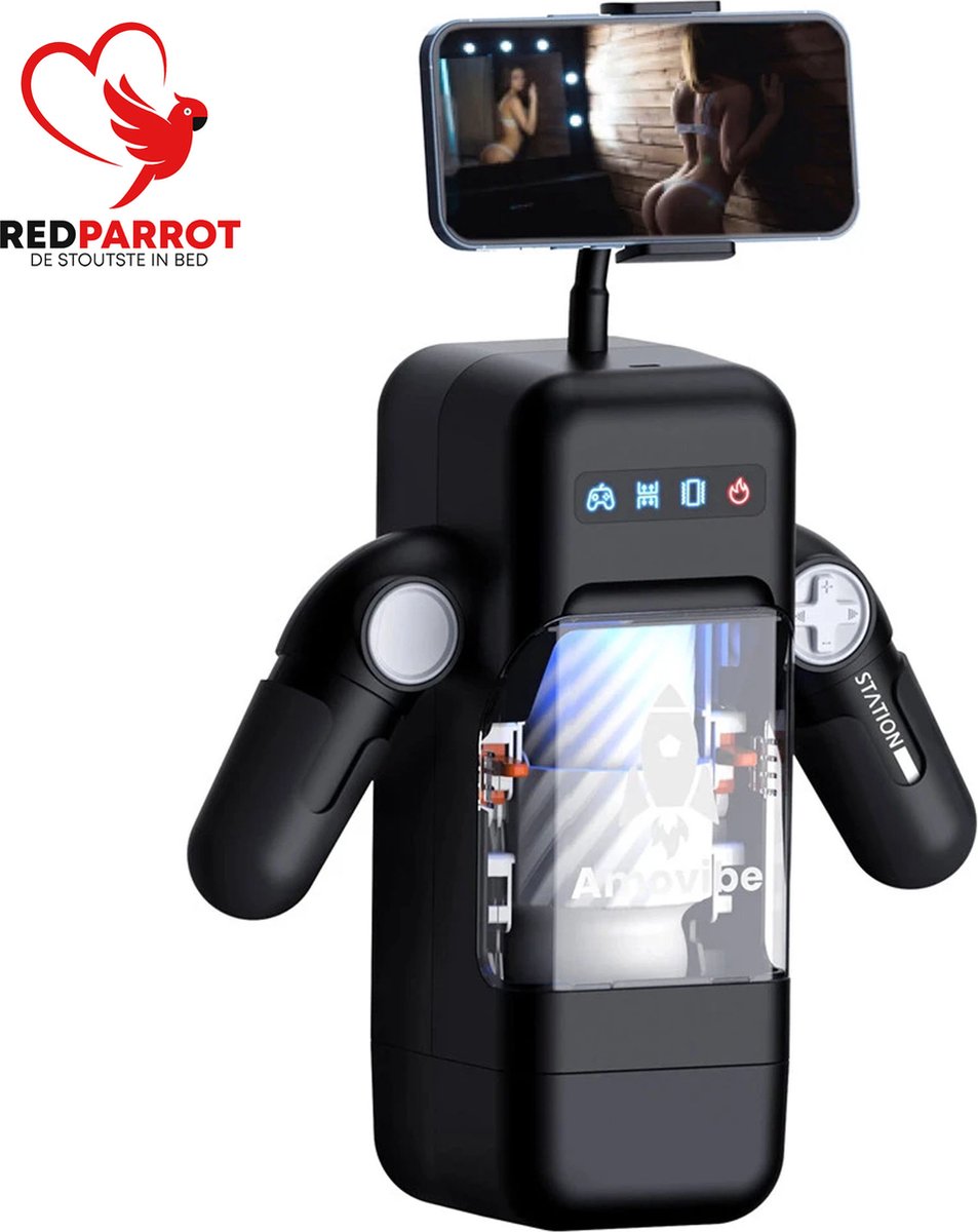 Goedkoopste Automatische Masturbator Robot Cup PREMIUM | Verwarming | Warm | Telefoonhouder | Handvaten | Verwarmd | Vibratie | Telefoon | Pijpmachine | Thrusting |