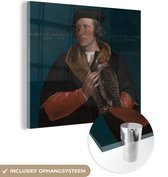 MuchoWow® Glasschilderij 50x50 cm - Schilderij acrylglas - Portret van Robert Cheseman - Schilderij van Hans Holbein de Jonge - Foto op glas - Schilderijen