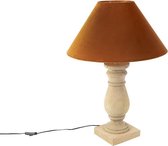 QAZQA catnip tl - Landelijke Tafellamp met kap - 1 lichts - H 715 mm - Oranje - Woonkamer | Slaapkamer