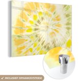 MuchoWow® Peinture sur verre 90x60 cm - Peinture sur verre acrylique - Été - Jaune - Vert - Photo sur verre - Peintures
