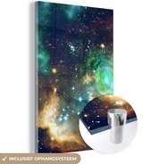 Peinture sur Verre - Espace - Vert - Jaune - 40x60 cm - Peintures sur Verre Peintures - Photo sur Glas