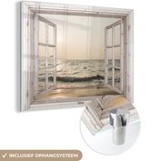 MuchoWow® Peinture sur Verre - Voir à Travers - Plage - Mer - 80x60 cm - Peintures sur Verre Acrylique - Photo sur Glas