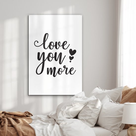MuchoWow® Peinture sur verre 80x120 cm - Peinture sur verre acrylique - Je t'aime plus - Citations - Dictons - Photo sur verre - Peintures
