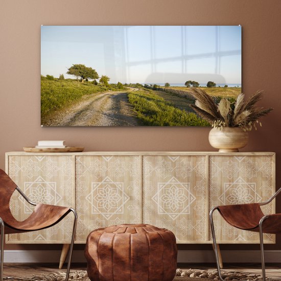 The road to the sea Glas 90x60 cm - Tirage photo sur Glas (décoration murale en plexiglas)