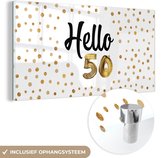 MuchoWow® Peinture sur verre 160x80 cm - Peinture sur verre acrylique - Anniversaire - 50 ans - Décoration - Photo sur verre - Peintures