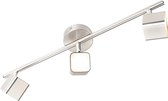QAZQA bart - Moderne LED Plafondspot | Spotje | Opbouwspot - 3 lichts - L 485 mm - Staal -  Woonkamer | Slaapkamer | Keuken
