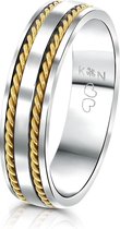 Lucardi Unisex Vriendschapsring Rhodos - Ring - Cadeau - Staal - Zilver- en Goudkleurig