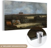 MuchoWow® Glasschilderij 120x60 cm - Schilderij acrylglas - Gezicht op Haarlem met bleekvelden - Schilderij van Jacob van Ruisdael - Foto op glas - Schilderijen