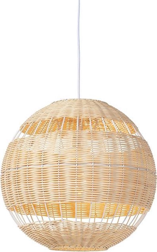 QAZQA rattan hl – Hanglamp – 1 lichts – Ø 400 mm – Bruin