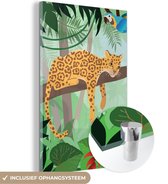 MuchoWow® Glasschilderij 40x60 cm - Schilderij acrylglas - Jungle dieren - Toekan - Jongens - Meiden - Luipaard - Foto op glas - Schilderijen